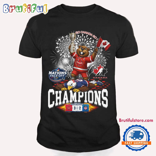 Canada Hockey 2025 4 Nations Face-Off Champions Mascot Winner New T Shirt