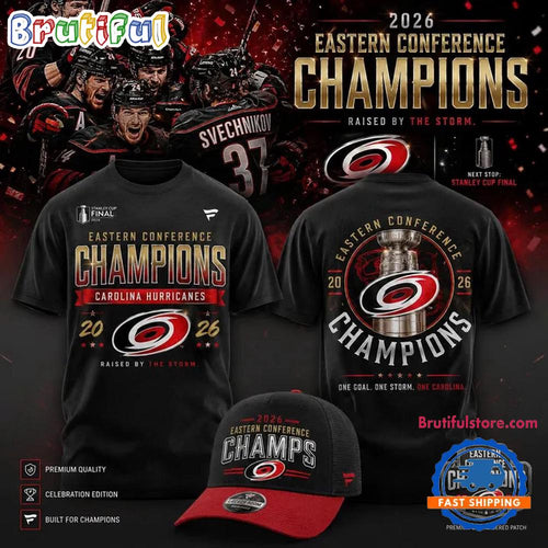 Carolina Hurricanes 2026 NHL Eastern Conference Champions Final Black 3D Shirt