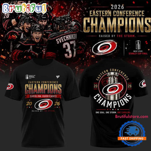 Carolina Hurricanes 2026 NHL Eastern Conference Champions Logo Team Design T Shirt