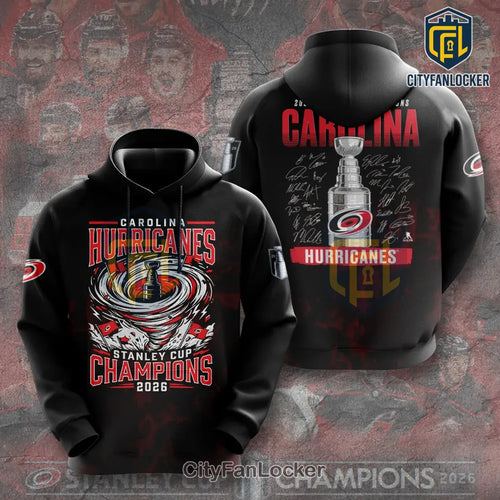 Carolina Hurricanes 2026 Stanley Cup Champions Black Pullover Hoodie