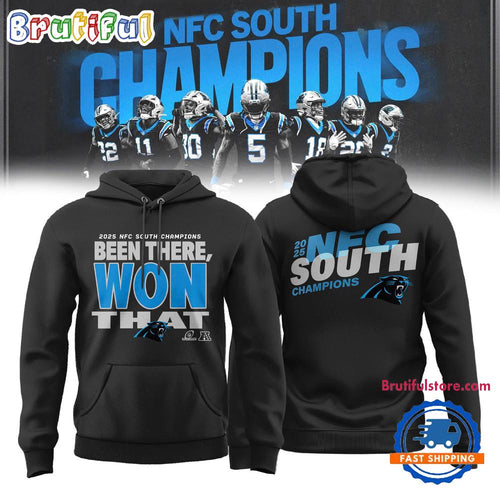 Carolina Panthers 2025 NFC South Division Champions Locker Room Hoodie T-Shirt
