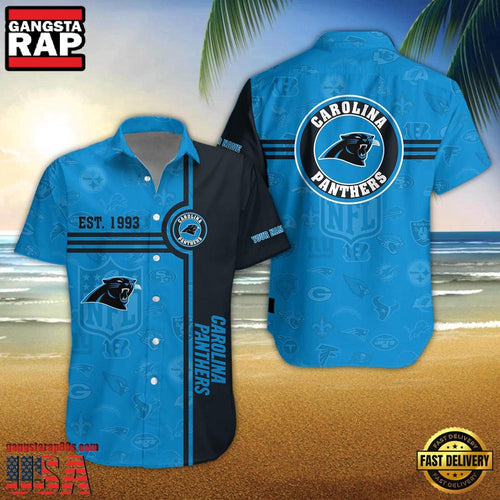 NFL Carolina Panthers Logo Team Custom Name New Design Hawaiian Shirt