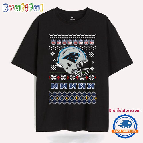 Carolina Panthers Football Logo Team Helmet Merry Chritmas 2024 T Shirt