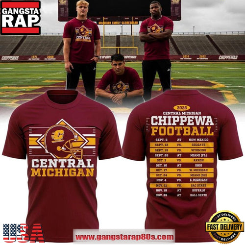 Central Michigan Chippewas 2026 Football Schedule T Shirt