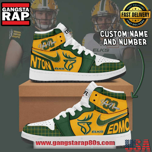 CFL Edmonton Elks Custom Limited Edition Air Jordan 1 Sneakers Shoes