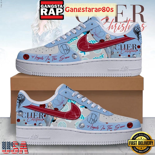Cher Merry Christmas 2025 Angels In The Snow Air Force 1 Sneakers Shoes