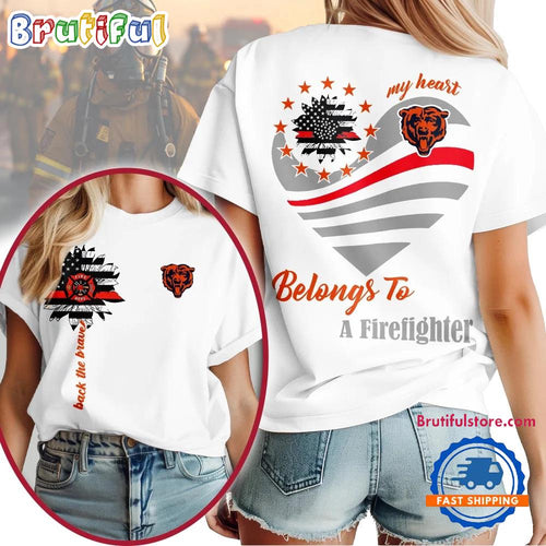 Chicago Bears 2026 NFL My Heart Belongs To A Firefighter Unisex T Shirt