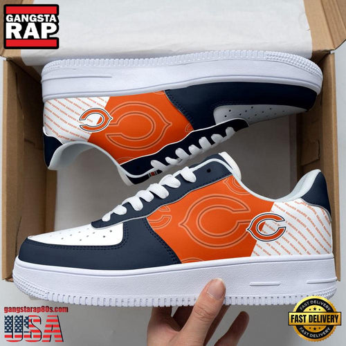 NFL Chicago Bears Basic Pattern Football New Design Air Force 1 Running Sneakers Shoes