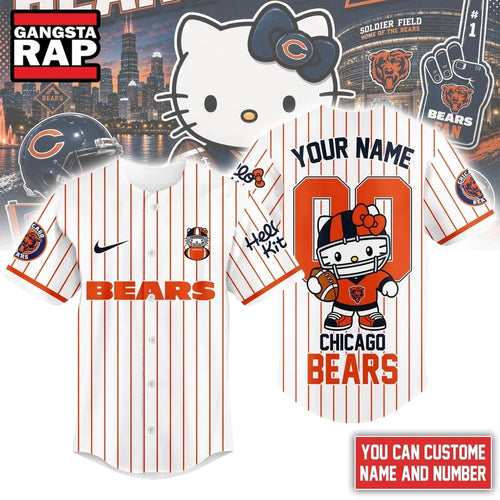 Chicago Bears NFL Kitty Game Day Custom Baseball Jersey Shirt