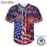 Chicago Bears USA Flag Independence Day Baseball Jersey, Sport Team 4th of July Jersey