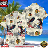 Chicago Blackhawks USA Flag 250 Years of Freedom Anniversary 1776-2026 Summer Hawaiian Shirt