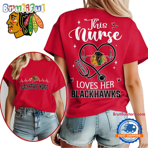 Chicago Blackhawks NHL Nurse Appreciation Month Unisex All Over Print T Shirt