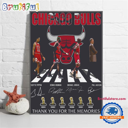 Chicago Bulls Go On The Road Team Graphics Design Vintage Poster Canvas Art