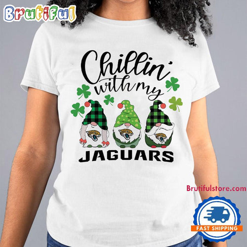 Chillin With My Jacksonville Jaguars Gnomes St. Patricks Day New T Shirt