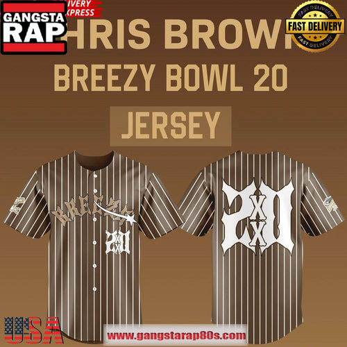 Chris Brown x Breezy Bowl 20 Special Baseball Jersey Shirt