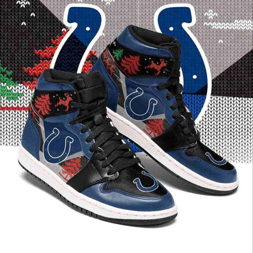 NFL Christmas Ugly Pattern Indianapolis Colts NFL JD1 Boot Sneakers Shoes