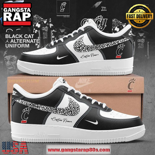 Cincinnati Men’s Basketball Custom Name Air Force 1 Running Sneakers Shoes
