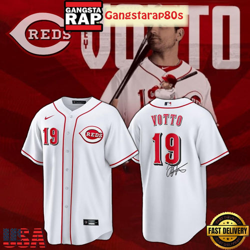 Cincinnati Reds Joey Votto Forever Number 19 Thank You Baseball Jersey