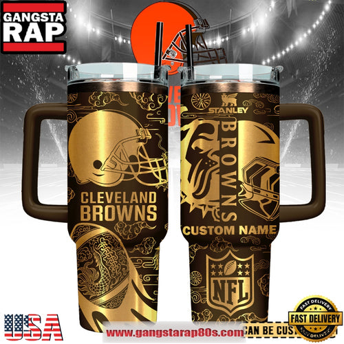 Cleveland Browns Custom Stanley Quencher Tumbler With Handle 40oz