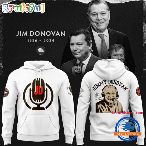 Cleveland Browns Jim Donovan Graphic White Hoodie Shirt