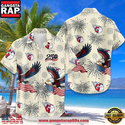 Cleveland Guardians USA Flag 250 Years of Freedom Anniversary 1776-2026 Summer Hawaiian Shirt