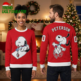 Cleveland Guardians Snoopy Baseball Custom Name And Number Ugly Christmas Sweater