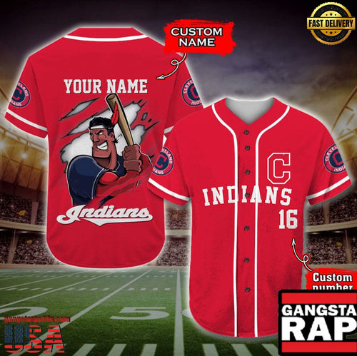 Cleveland Indians Baseball Jersey MLB Custom Name Number - MLB Fan Gifts