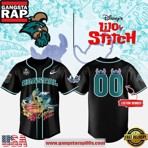 Coastal Carolina x Stitch Catching Waves Baseball Jersey