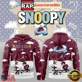Colorado Avalanche Snoopy And Peanuts 2025 Christmas Unisex Hoodie
