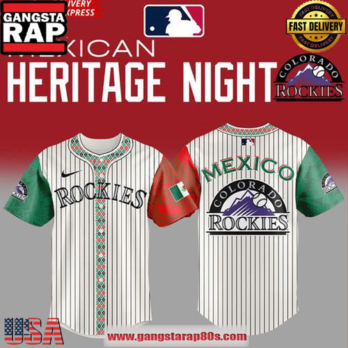 Colorado Rockies 2025 Mexican Heritage Night Striped Baseball Jersey Shirt