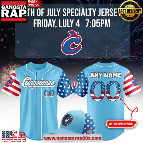 Columbus Clingstones 4th Of July Special Edition Custom Baseball Jersey Shirt