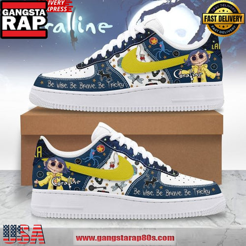 Coraline Be Wise Be Brave Be Tricky Air Force 1 Running Sneakers Shoes