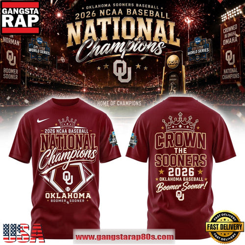 Crown the Sooners Oklahoma Sooners 2026 NCAA National Champions T Shirt