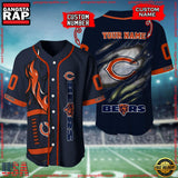 NFL Custom Name Number Chicago Bears Football Team Baseball Jersey Shirt