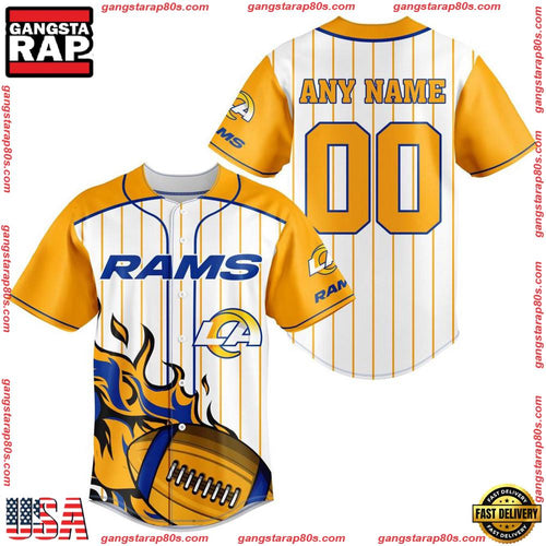 NFL Custom Name Number Los Angeles Rams Baseball Jersey Shirt