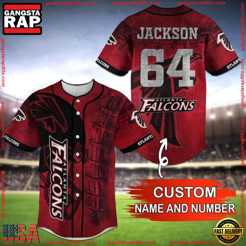 NFL Custom Name NumberAtlanta Falcons Baseball Jersey Shirt