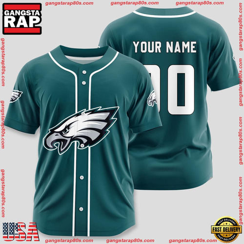 NFL Custom Name Number Philadelphia Eagles Sport Baseball Jersey Shirt