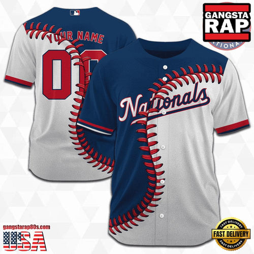MLB Custom Name Number Washington Nationals Baseball Jersey