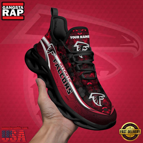 NFL Custom Name Atlanta Falcons Team Logo New Design Max Soul Shoes Running Sneakers