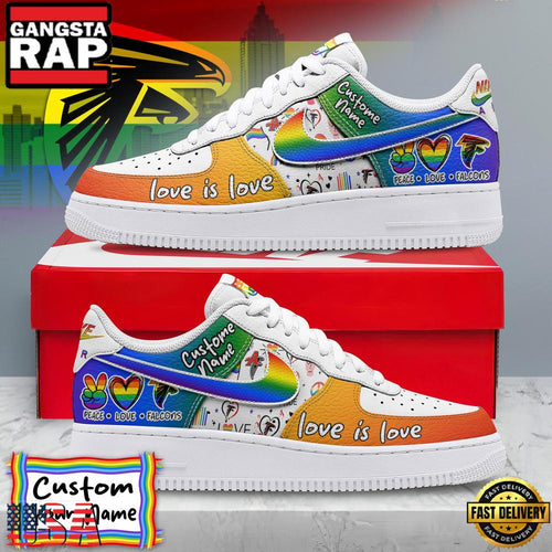 Custom Name Atlanta Falcons NFL Unique Colors Nike Air Force 1 Sneakers Shoes