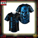 NFL Custom Name Carolina Panthers Football Skull Baseball Jersey Shirt