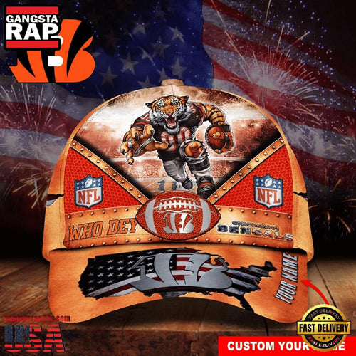 NFL Custom Name Cincinnati Bengals Super Bowl LIX 2025 Baseball Cap