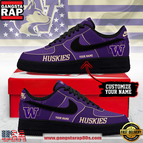 NCAA Custom Washington Huskies New 2026 Version Air Force 1 Sneakers Shoes