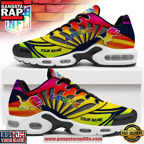 Detroit Lions NFL Pride Month 2026 Custom Air Max Plus Shoes Running Sneakers