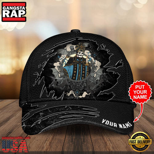 Custom Name Ghost Music Pattern Classic Cap Hats