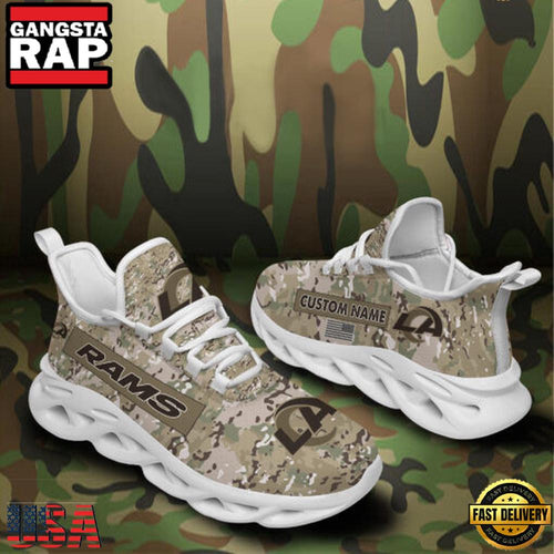 NFL Los Angeles Rams Camo New Design Max Soul Shoes Running Sneakers
