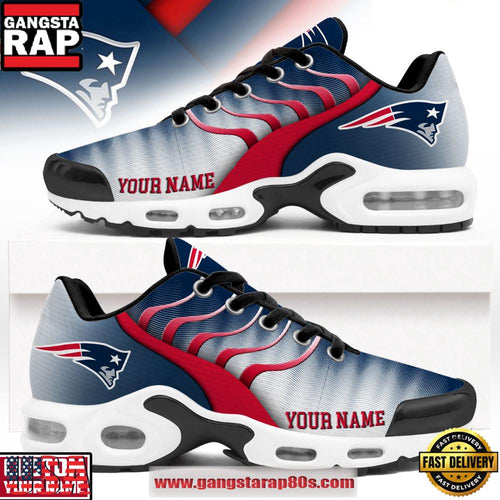 Custom Name New England Patriots NFL New 2026 Version Air Max Plus Shoes Running Sneakers