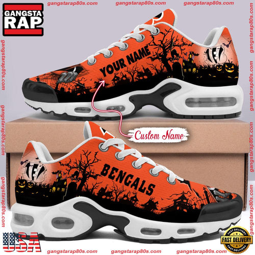 Custom Name NFL Cincinnati Bengals Air Max Plus Shoes Running Sneakers
