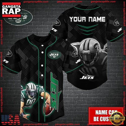 NFL Custom Name New York Jets Mascot Baseball Jersey