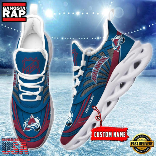 NHL Custom Name Colorado Avalanche Team Logo Design Max Soul Shoes Running Sneakers